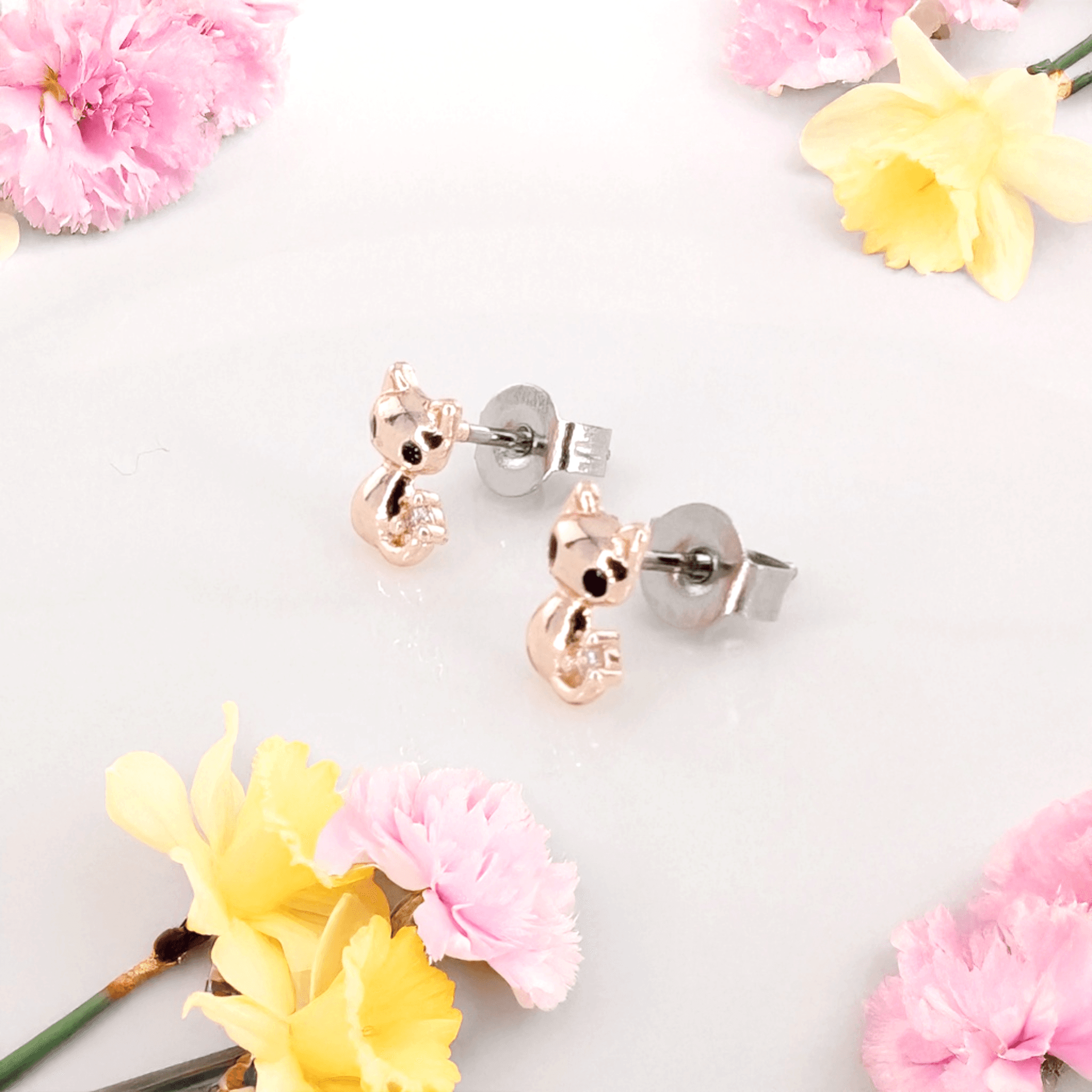 ♡きらきらしっぽの猫ちゃんピアス♡ ローズゴールド | 3枚目