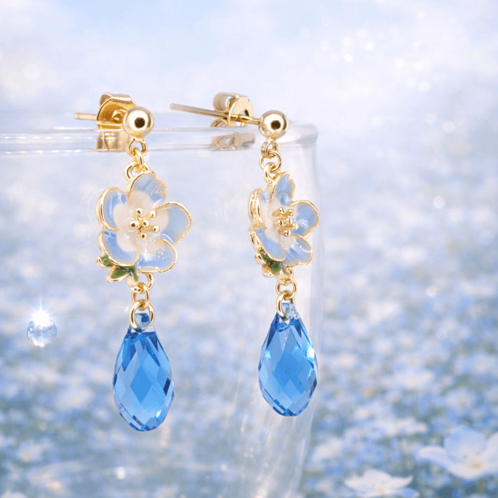 ネモフィラの約束 ー 春風に揺れる青い雫ピアス｜花・ブルー・揺れる・上品・大人可愛い・ガーリーアクセサリー | 4枚目