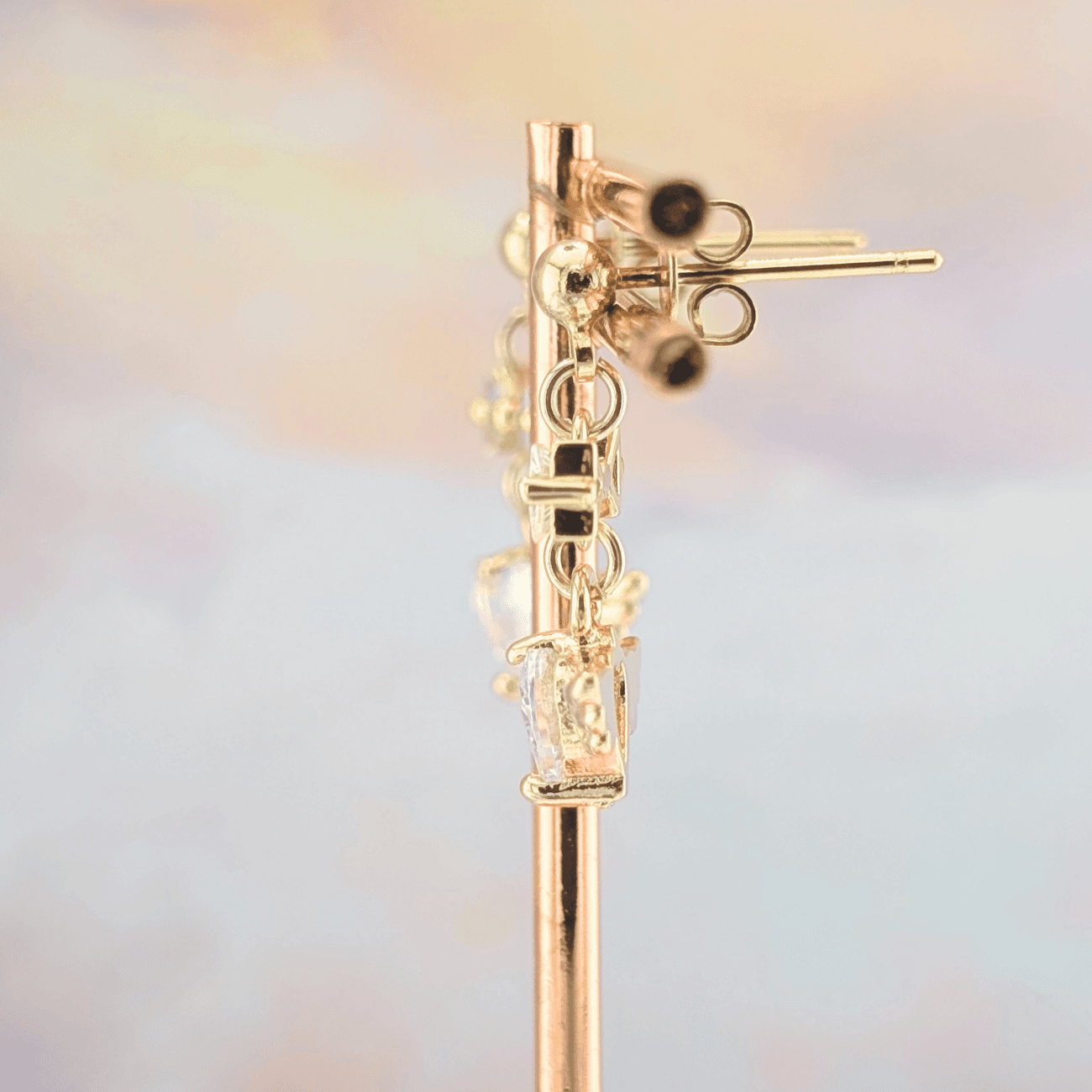 リボンとハートエンジェルのピアス　かわいい　おしゃれ | 5枚目