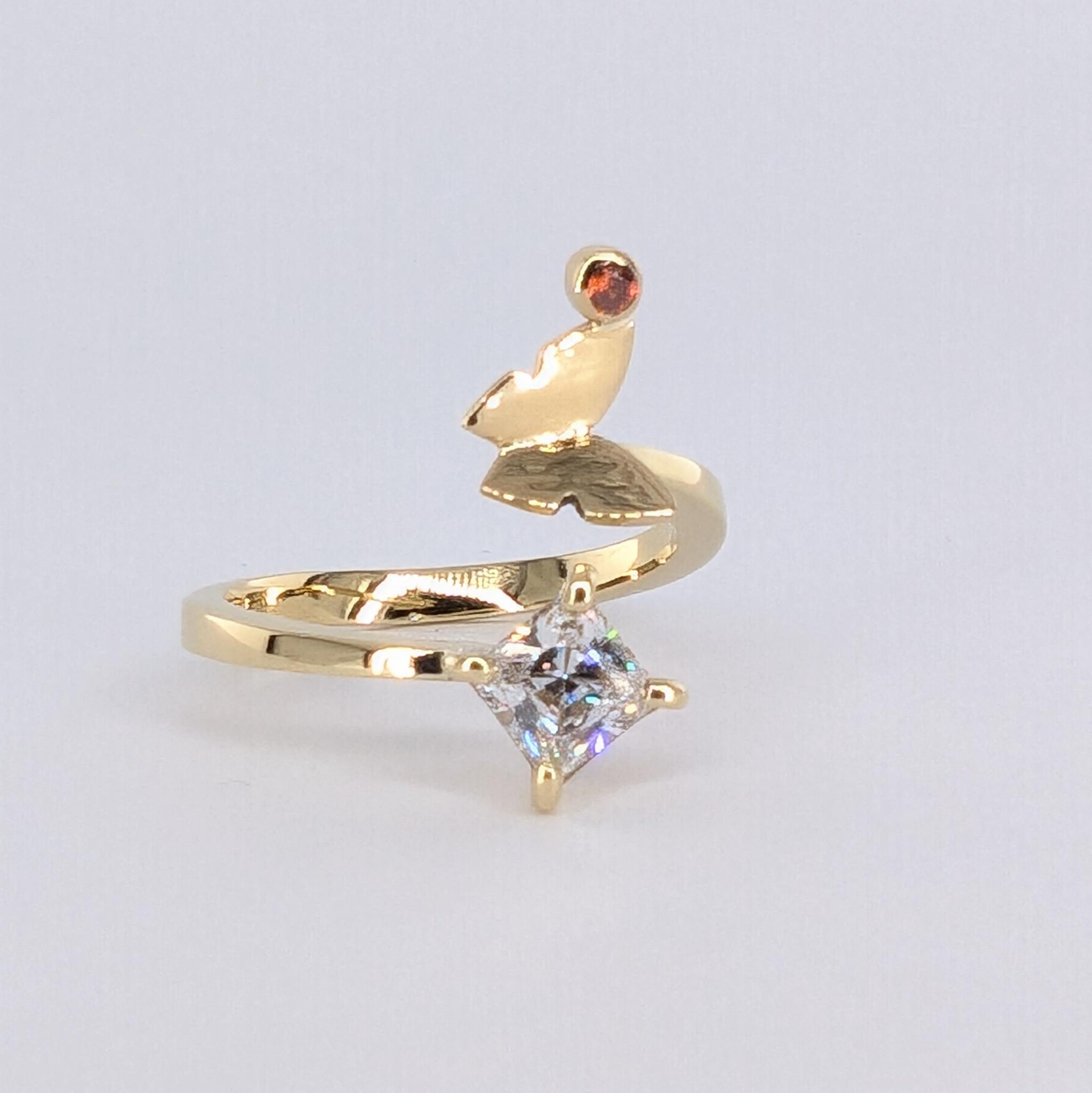 蝶結びラインリング － プリンセスカット × キュービックジルコニア － | 3枚目