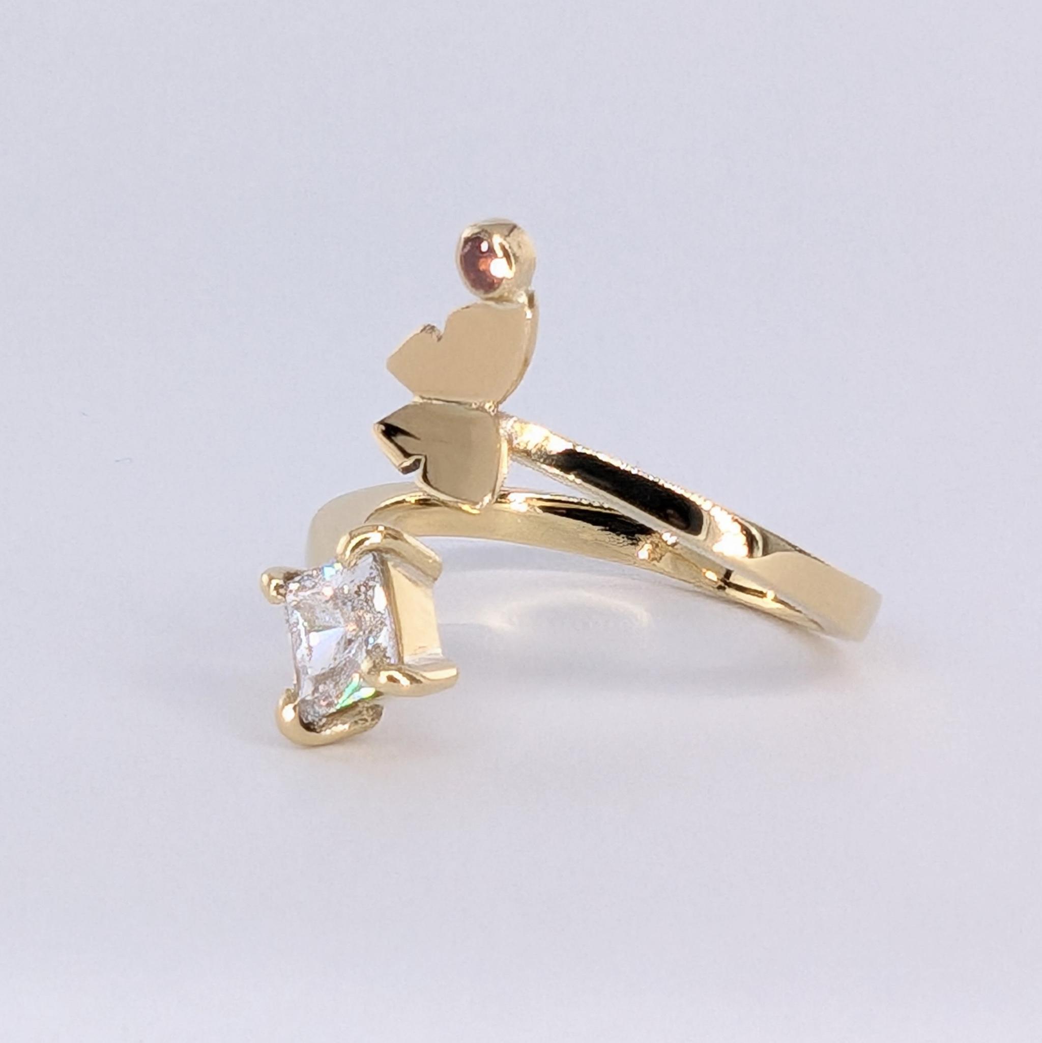 蝶結びラインリング － プリンセスカット × キュービックジルコニア － | 4枚目