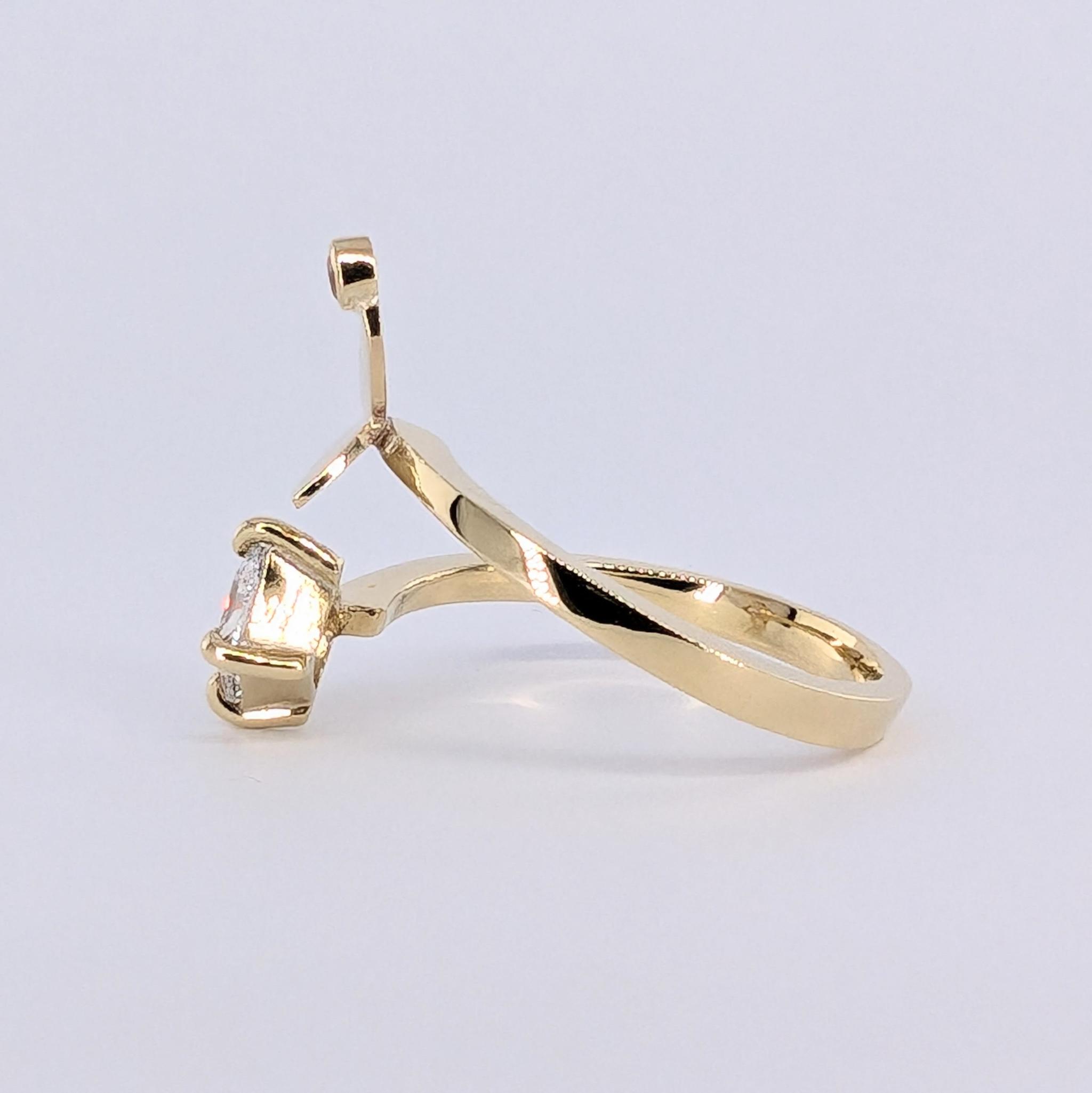 蝶結びラインリング － プリンセスカット × キュービックジルコニア － | 5枚目