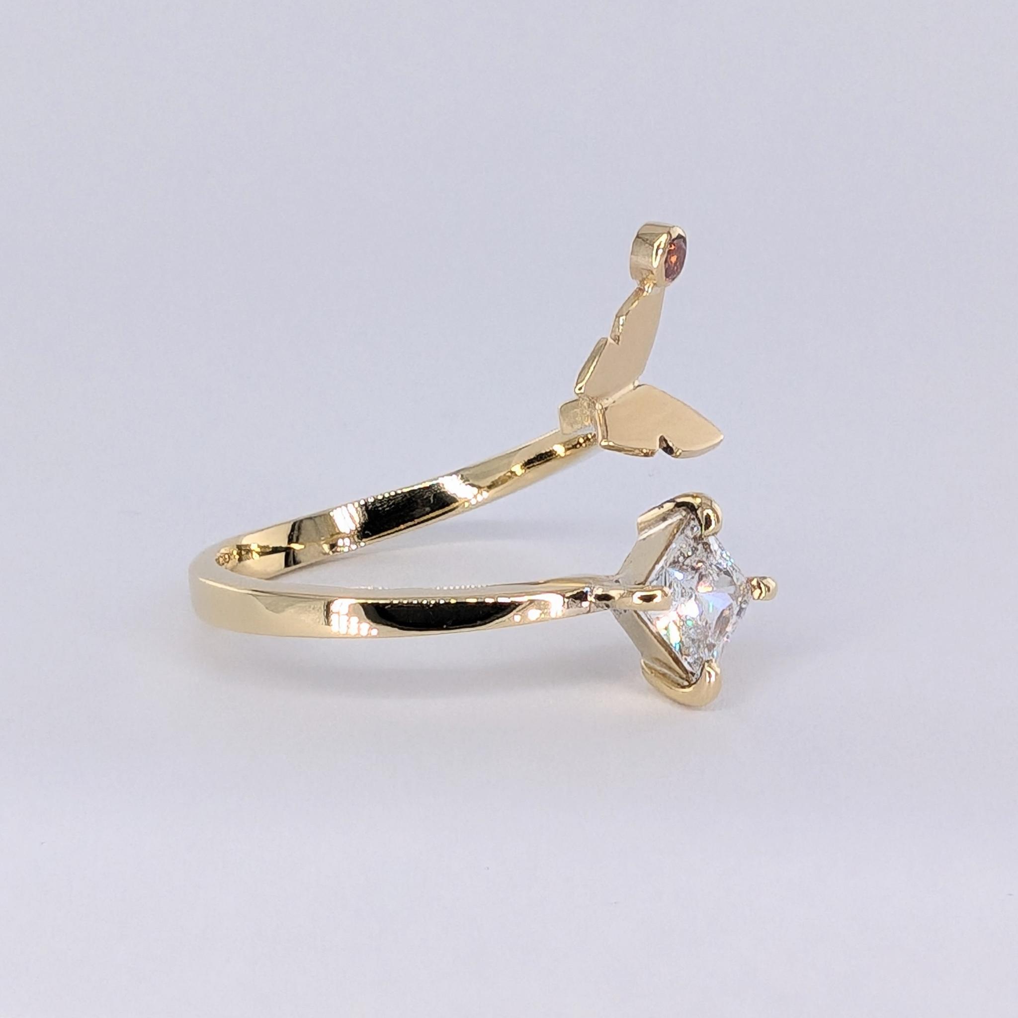 蝶結びラインリング － プリンセスカット × キュービックジルコニア － | 9枚目